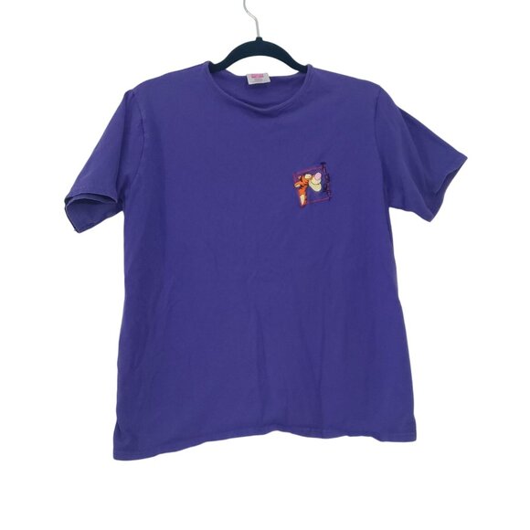 Vintage 90s Hanes Her Way Womens Tigger Graphic Purple‎ T-Shirt Size M Disney - Picture 1 of 8